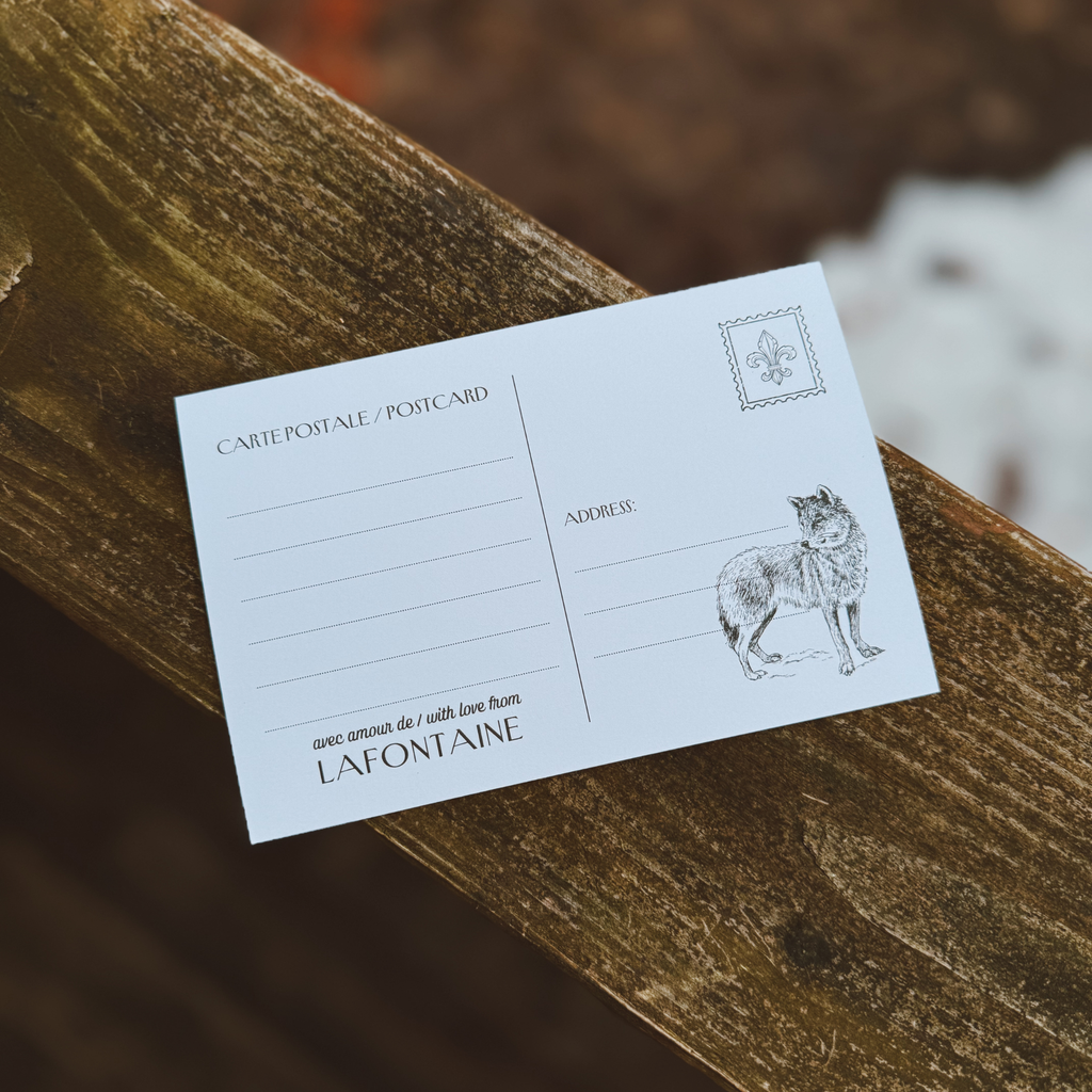 le loup de lafontaine postcard